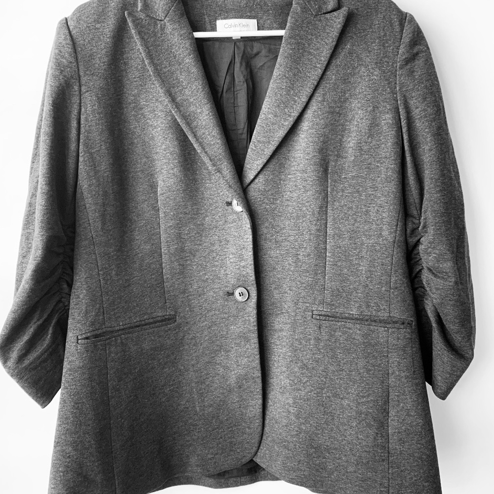 Gray Calvin Klein QuarterSleeve Suit/Blazer 12